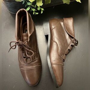 Prima Royale 80s 90s Vintage Brown Leather Lace Up Bootie 6.5 Whimsigoth Fairy